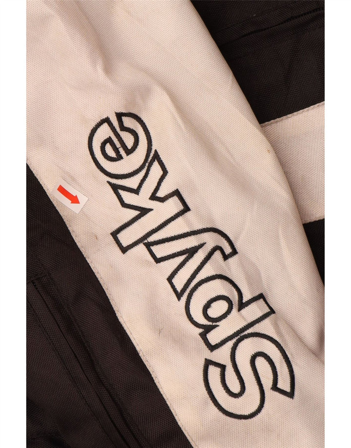 Spyke Herren-Grafik-Racer-Jacke, Größe 58 3XL, schwarzes Farbblock-Polyester