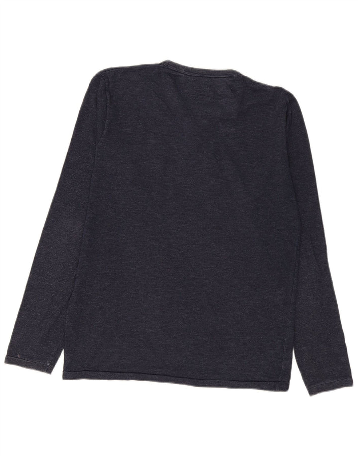 Jack & Jones Herren-Oberteil, langärmelig, mittelgroß, Marineblau meliert