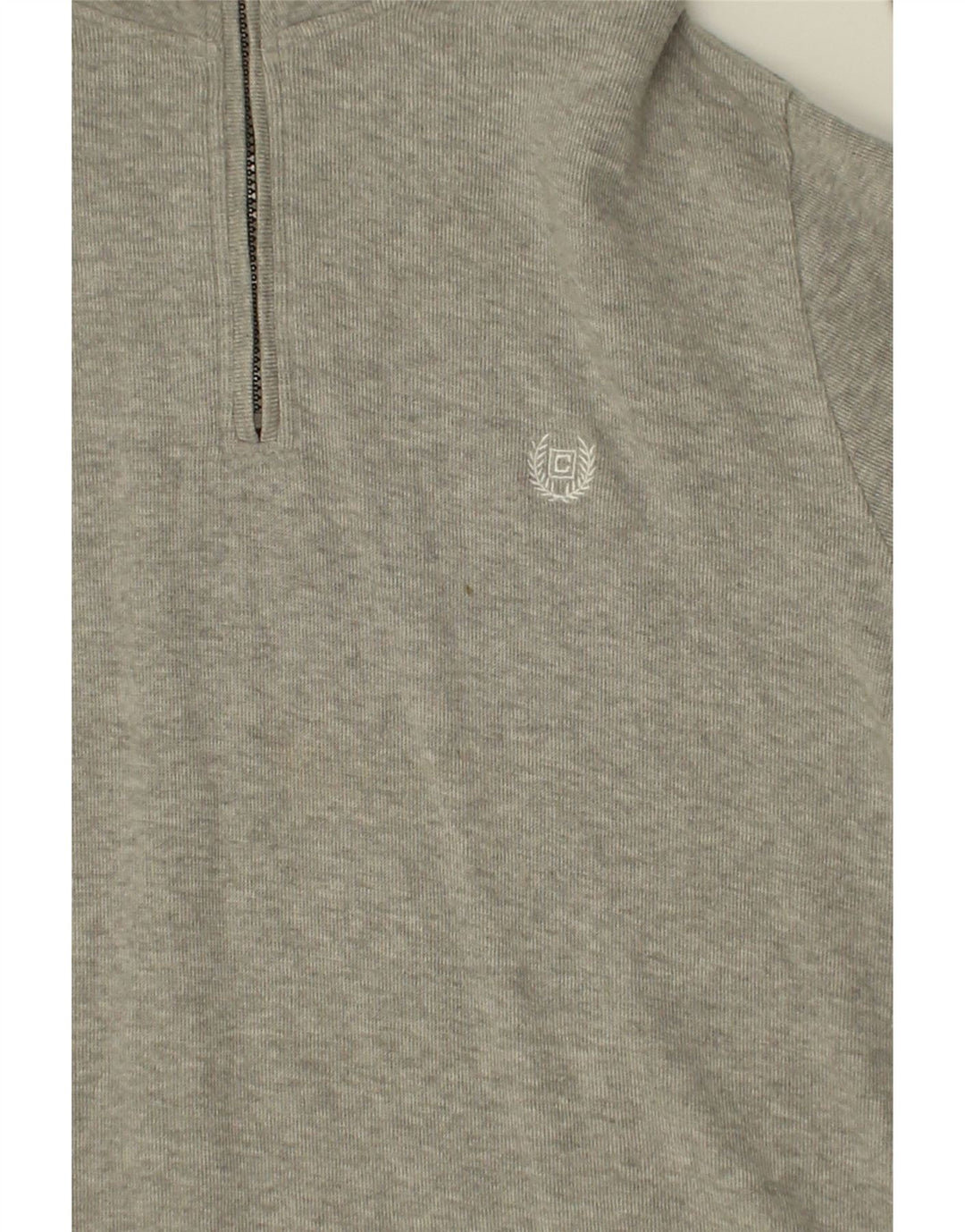 CHAPS Mens Zip Neck Top Long Sleeve Large Grey Cotton Vintage Chaps and Second-Hand Chaps from Messina Hembry 