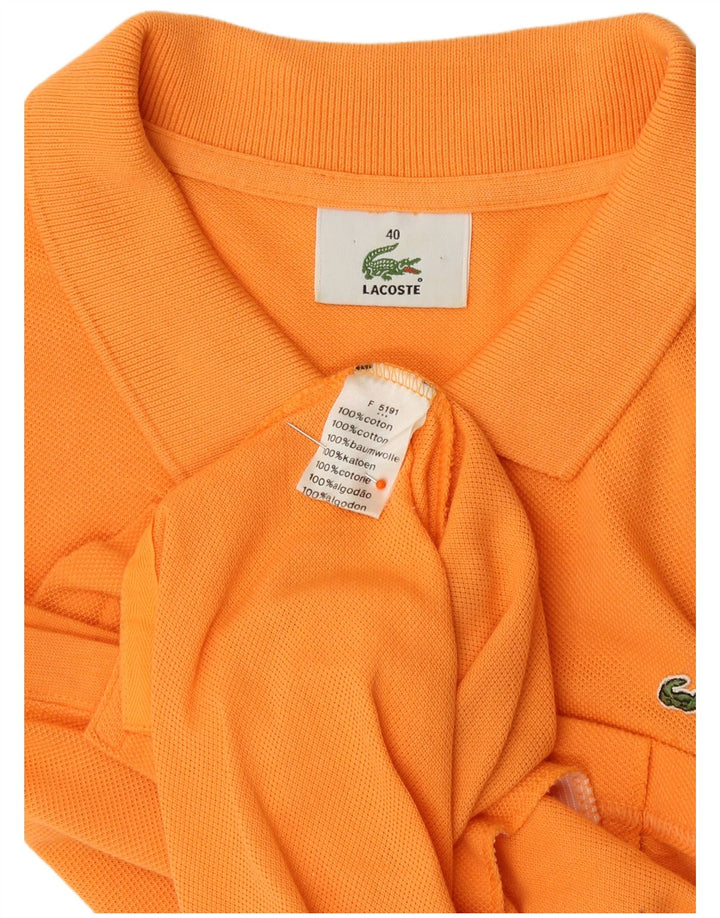 Lacoste Damen ärmellose Hemdbluse Größe 40 Mittelorange Baumwolle