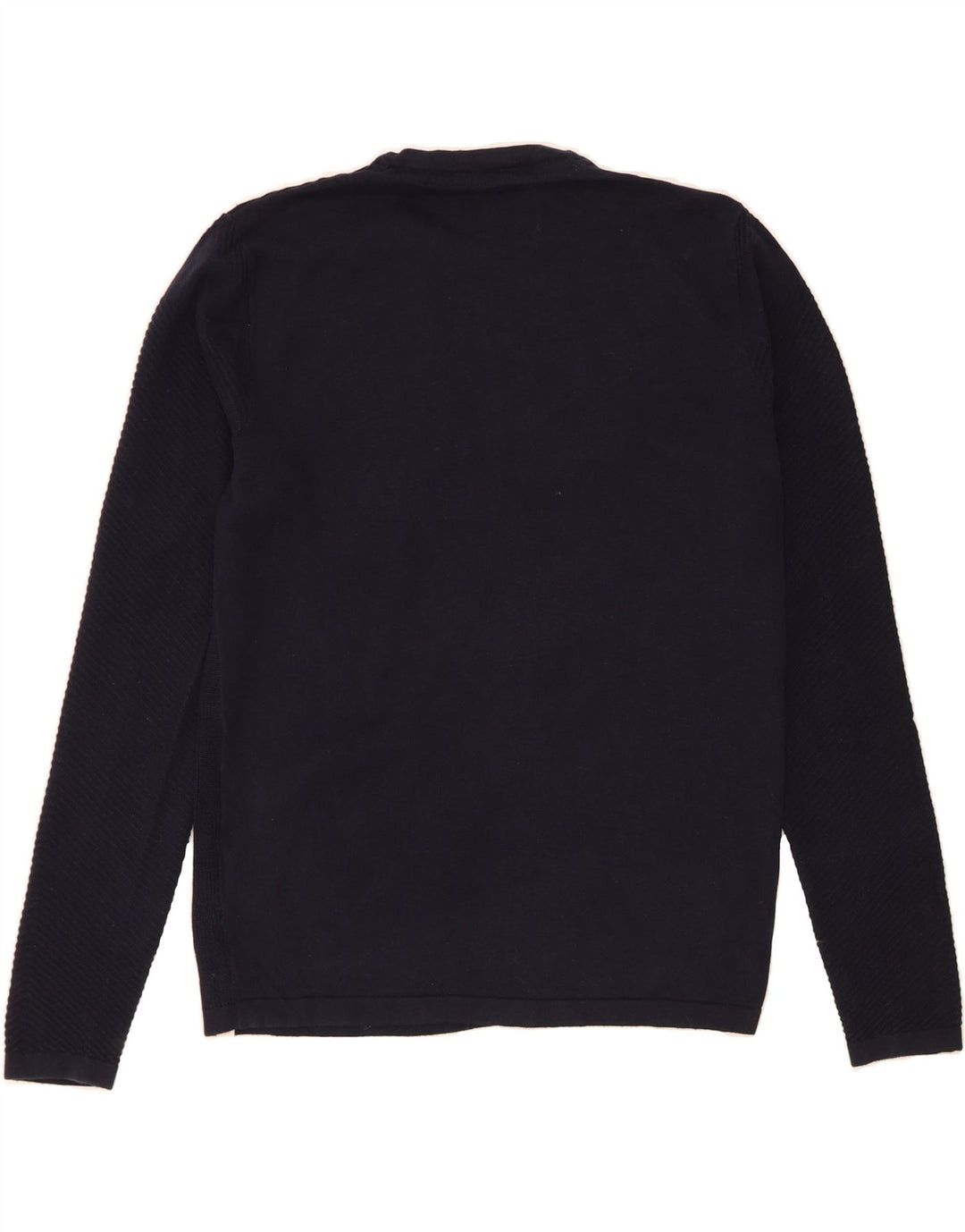 JACK & JONES Mens Crew Neck Jumper Sweater Small Navy Blue Cotton Vintage Jack & Jones and Second-Hand Jack & Jones from Messina Hembry 