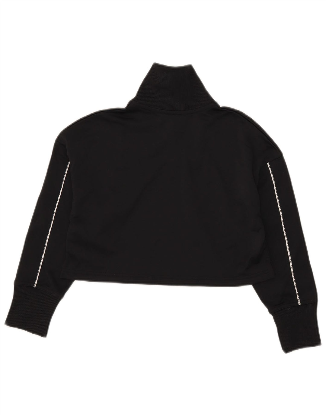 Nike Damen Crop Trainingsanzug Top Jacke UK 10 Small Schwarz Polyester