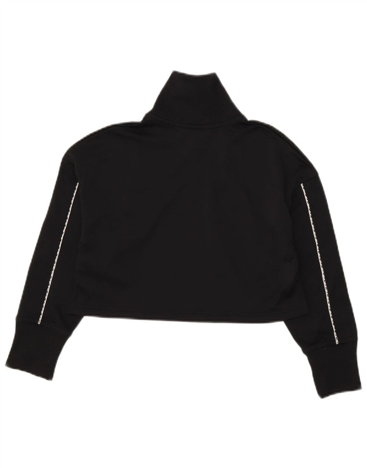 Nike Damen Crop Trainingsanzug Top Jacke UK 10 Small Schwarz Polyester
