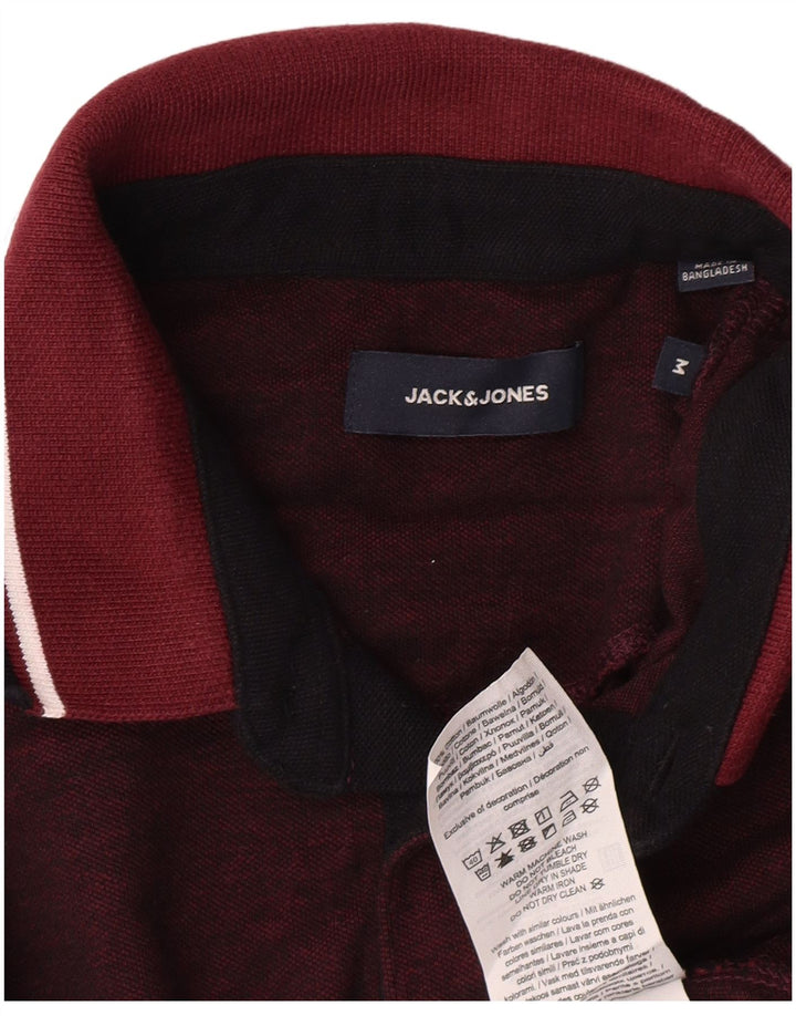 JACK & JONES Herren-Poloshirt aus mittlerer burgunderroter Baumwolle