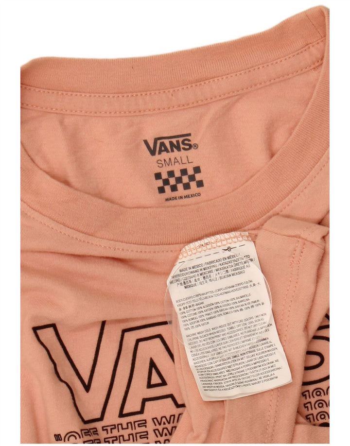 VANS Womens Graphic Top Langarm UK 10 Small Rosa Baumwolle