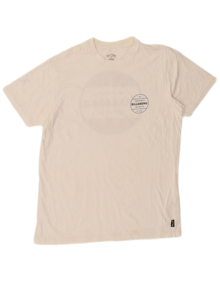 Billabong Herren Grafik-T-Shirt-Oberteil aus mittelweißer Baumwolle