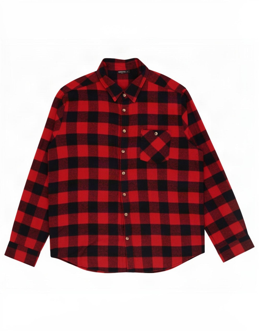 Identisches Herren-Flanellhemd XL aus roter Gingham-Baumwolle