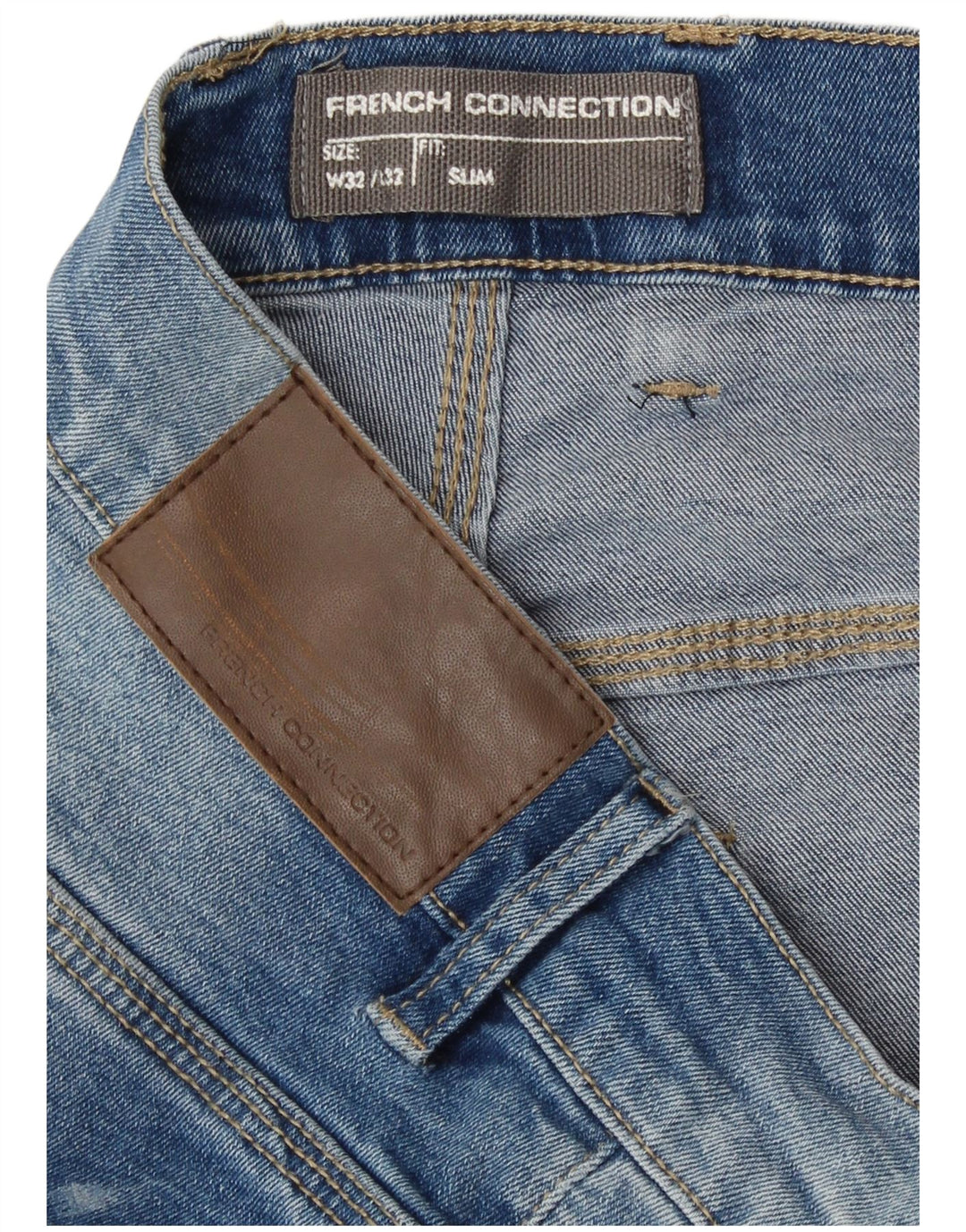 French Connection Slim-Jeans für Herren, W32, L32, blaue Baumwolle