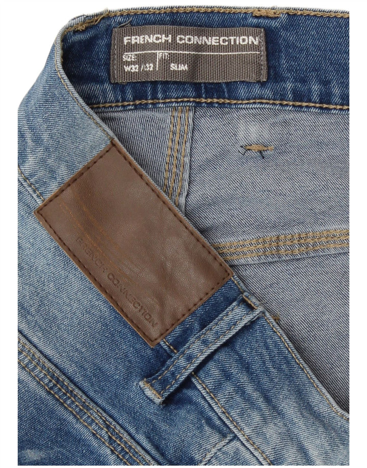 French Connection Slim-Jeans für Herren, W32, L32, blaue Baumwolle