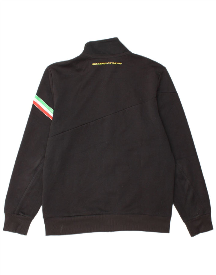 PUMA Damen Ferrari Trainingsanzug Top Jacke UK 14 Medium Schwarz gestreift