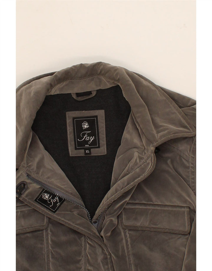 FAY Womens Windbreaker Jacket UK 18 XL Grey Polyamide Vintage Fay and Second-Hand Fay from Messina Hembry 
