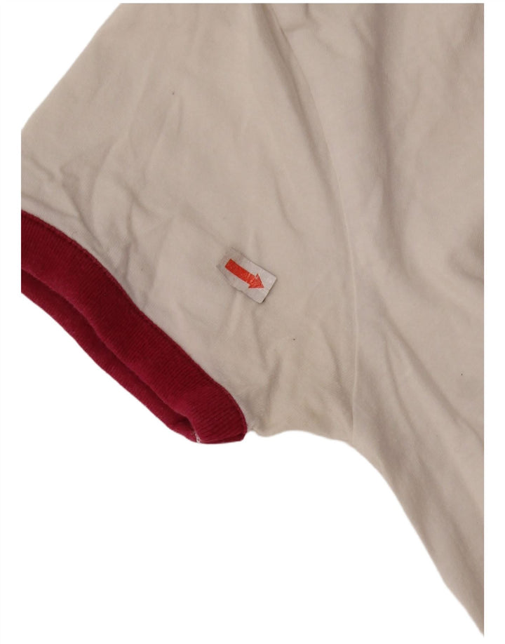 TOMMY HILFIGER Damen Grafik T-Shirt Top UK 6 XS Weiß