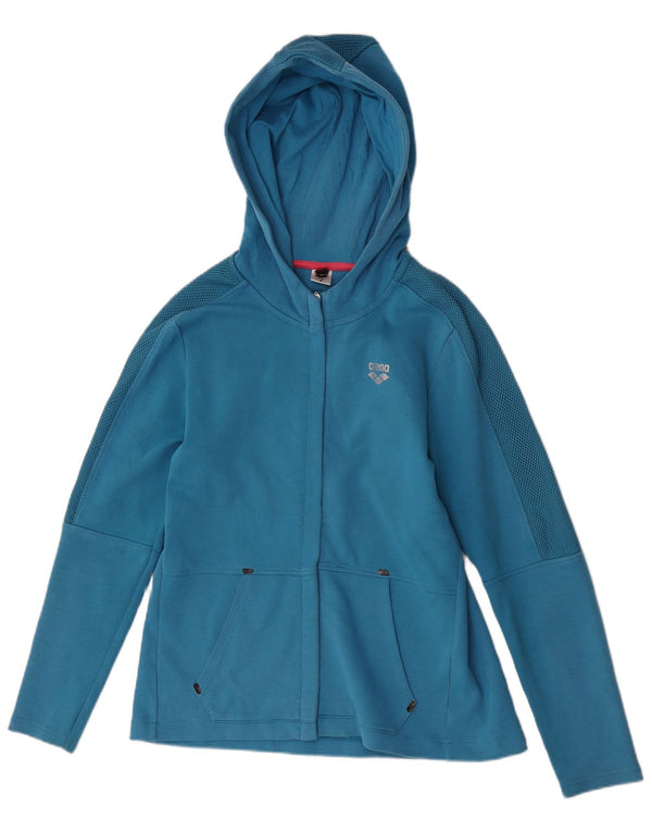 Arena Damen Zip Hoodie Pullover UK 12 Mittelblau
