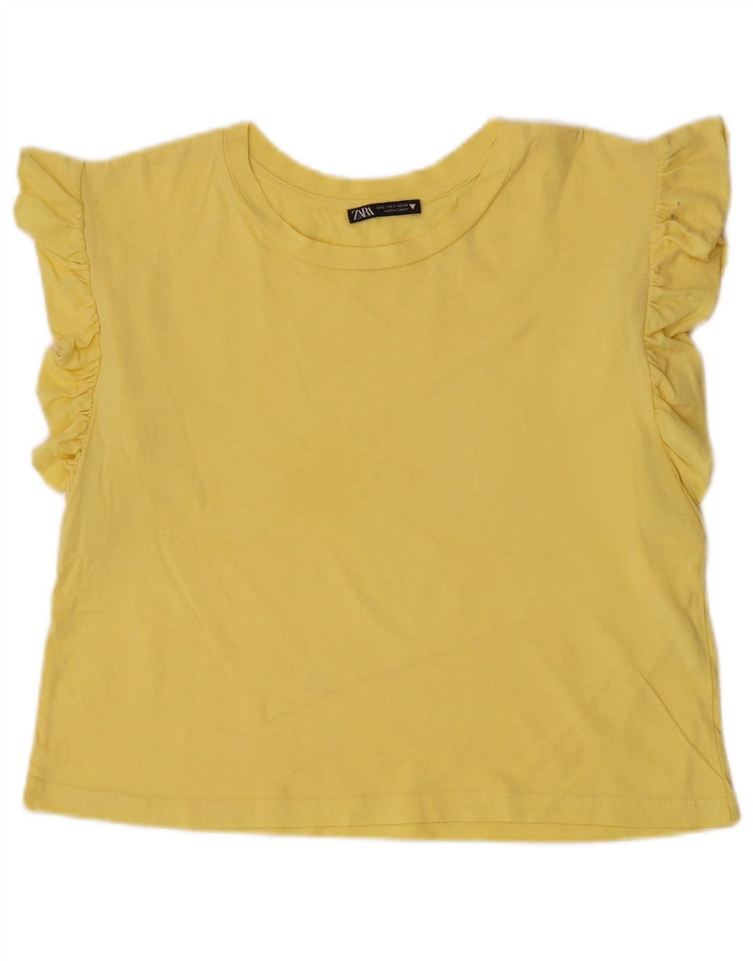 Zara Damen Weste Top UK 10 Small Gelbe Baumwolle