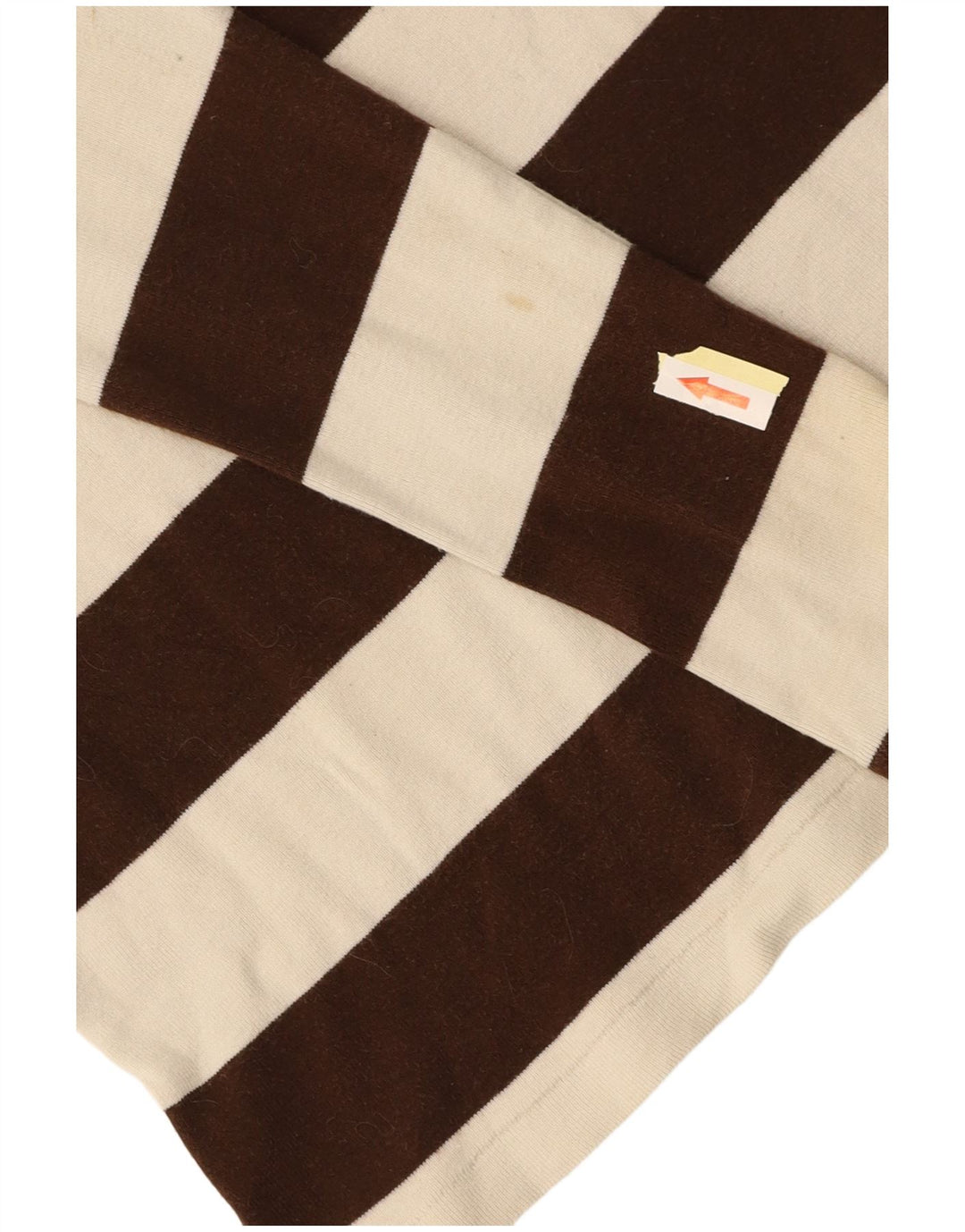 RALPH LAUREN Damen Top Langarm UK 14 Mittelbraun gestreift Baumwolle