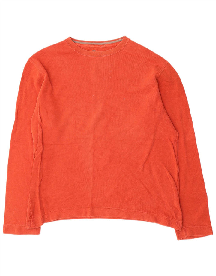 Gap Herren-Oberteil, langärmelig, groß, Orange, Baumwolle