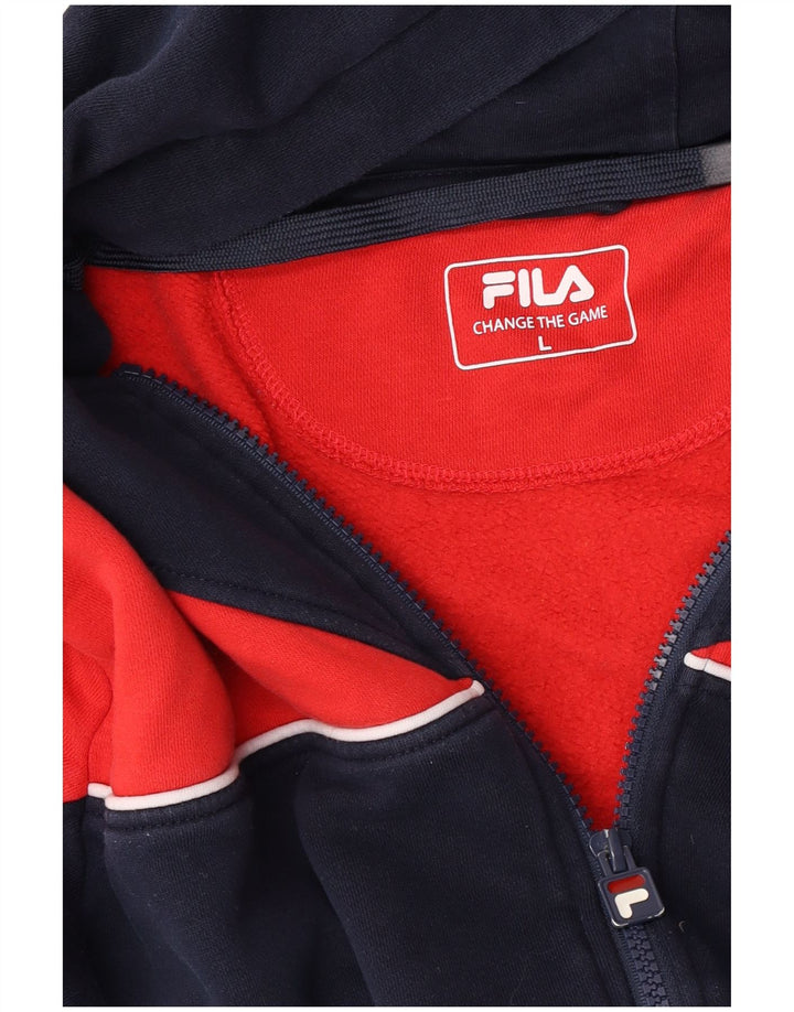Fila Herren-Kapuzenpullover mit Reißverschluss, groß, Marineblau, Farbblock
