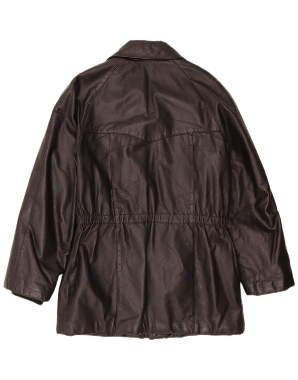 Vintage Herren Lederjacke IT 48 Medium Schwarz