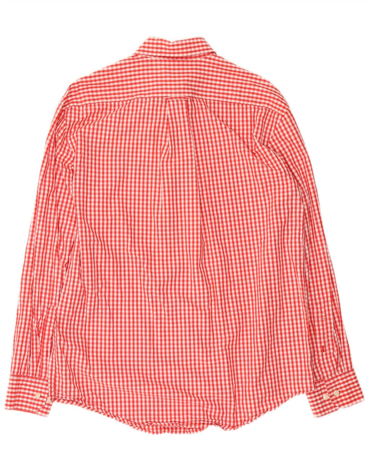 IZOD Herrenhemd aus mittelroter Gingham-Baumwolle