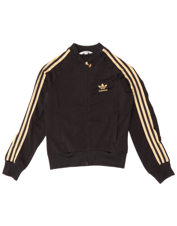 Adidas Damen Graphic Trainingsanzug Top Jacke EU 34 XS Schwarz Polyester