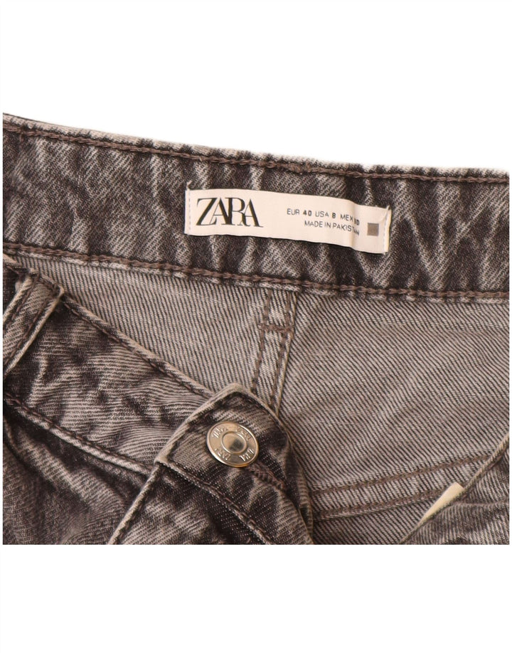 ZARA Womens Denim Shorts EU 40 Medium W30  Grey Cotton