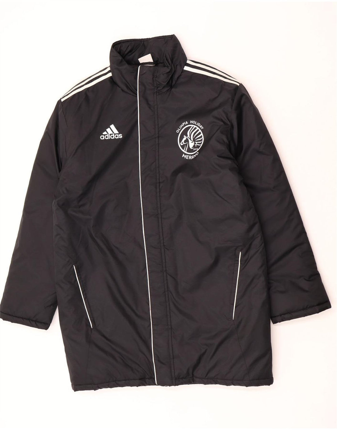 Adidas Herren Graphic gepolsterter Mantel UK 38/40 Mittelschwarzes Nylon