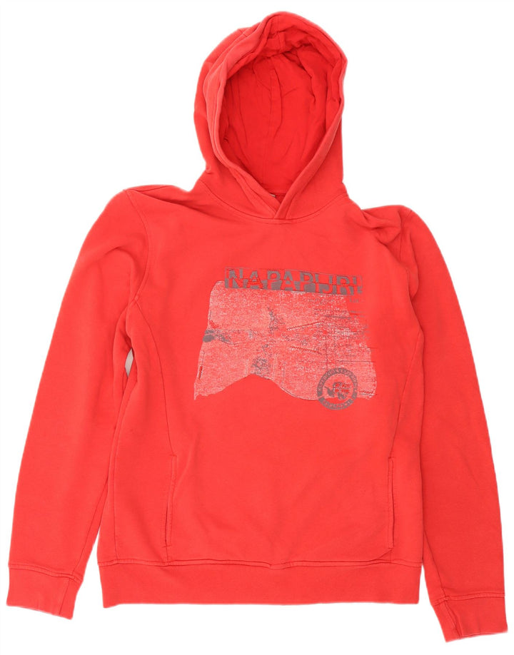 Napapijri Herren-Kapuzenpullover mit Grafik, Größe L, Rot