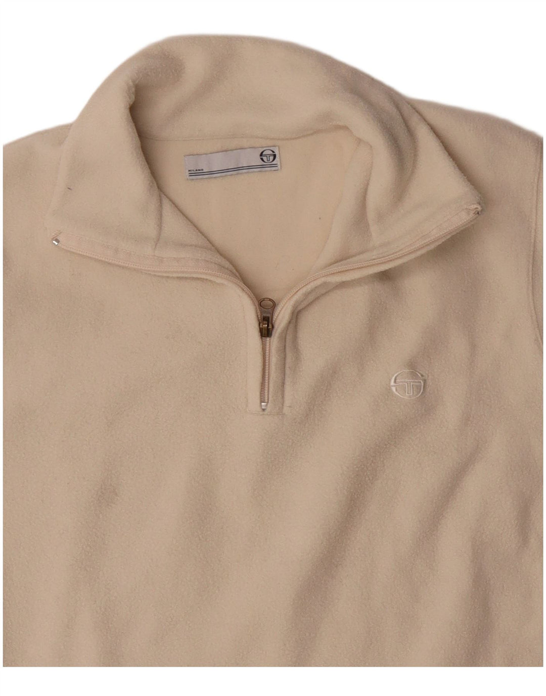 SERGIO TACCHINI Herren-Fleecepullover mit Reißverschluss am Hals, Größe L, Beige