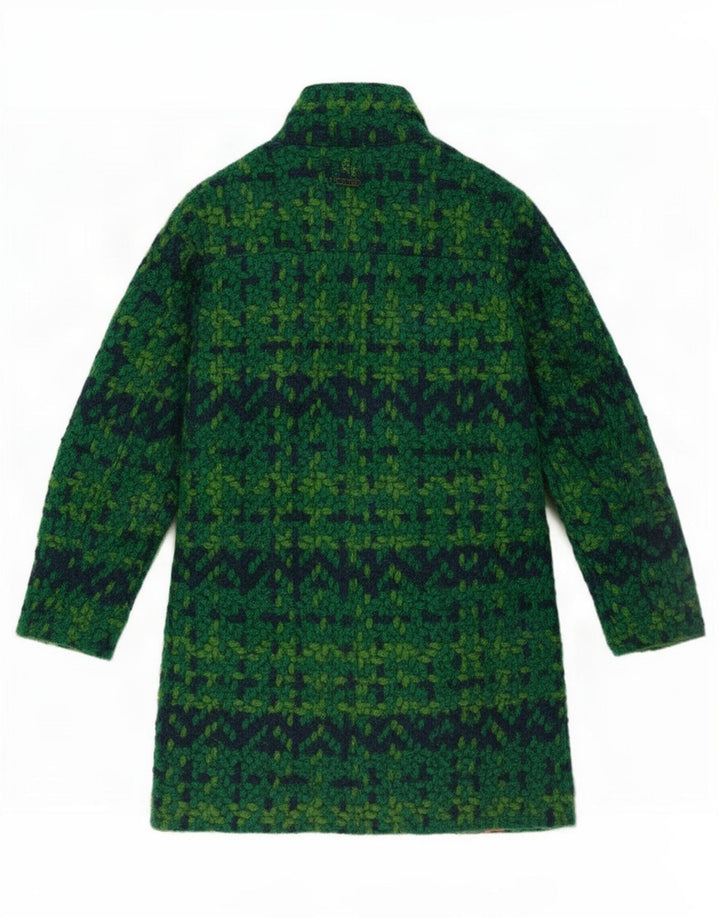 Desigual Damenmantel EU 44 XL Grünes geometrisches Polyester