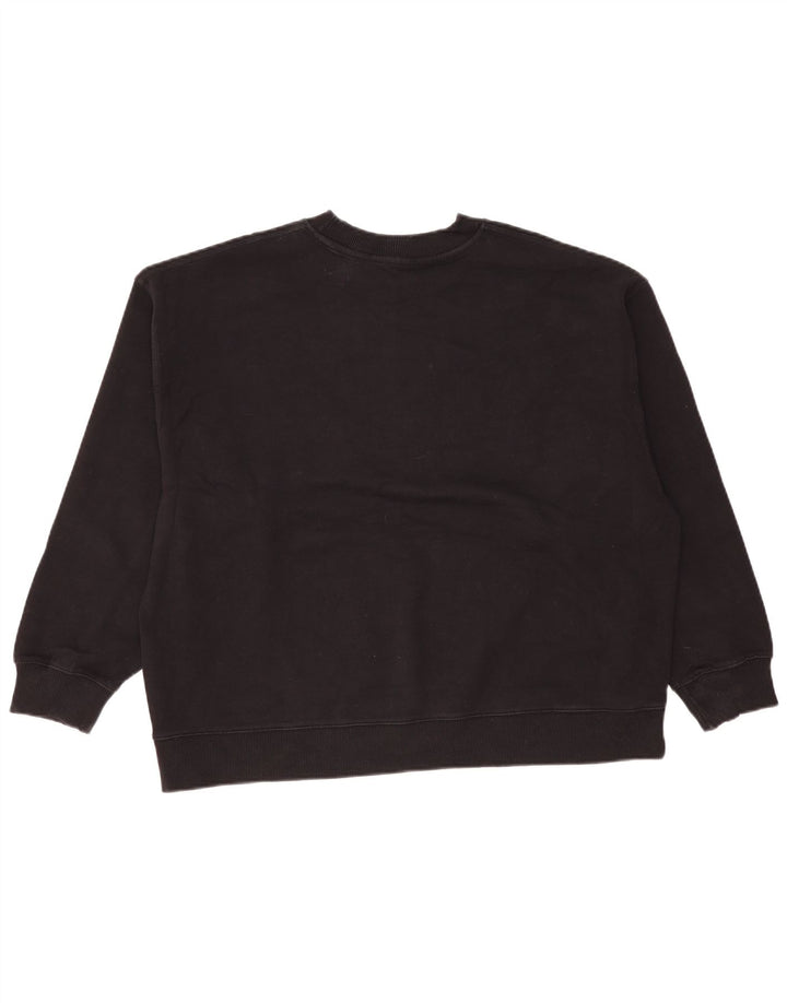 Zara Damen Übergroßer Sweatshirt-Pullover UK 14 Medium Schwarz