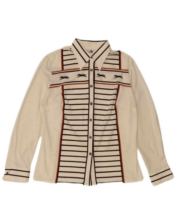 HAMMERLE Damen-Hemdbluse, UK 44, groß, cremefarben, gestreift, Polyester