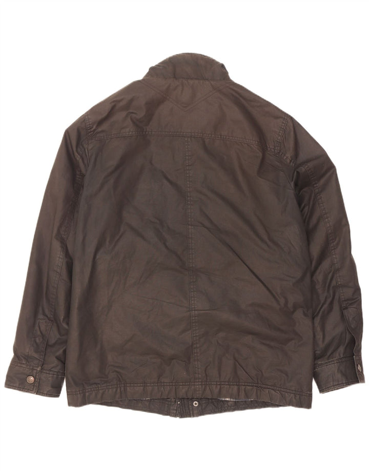 Crew Clothing Herrenjacke aus gewachster Baumwolle, UK 38, mittlere schwarze Baumwolle