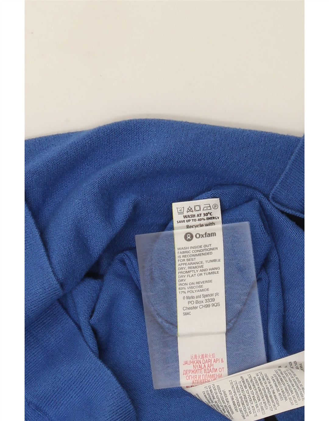 Marks & Spencer Damen Crop Short Sleeve Cardigan Pullover UK 14 Mittelblau