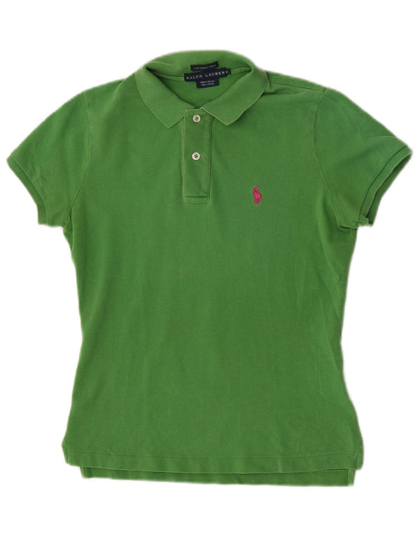 Ralph Lauren Damen Skinny Poloshirt UK 12 Mittelgrüne Baumwolle