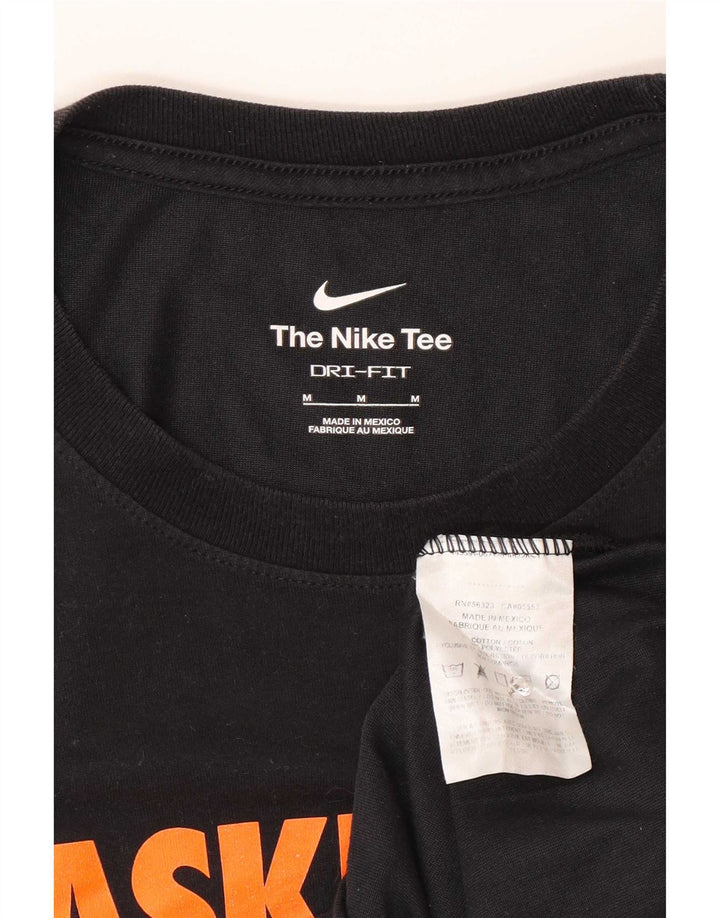 Nike Herren Dri Fit Graphic T-Shirt-Oberteil aus mittelschwarzer Baumwolle