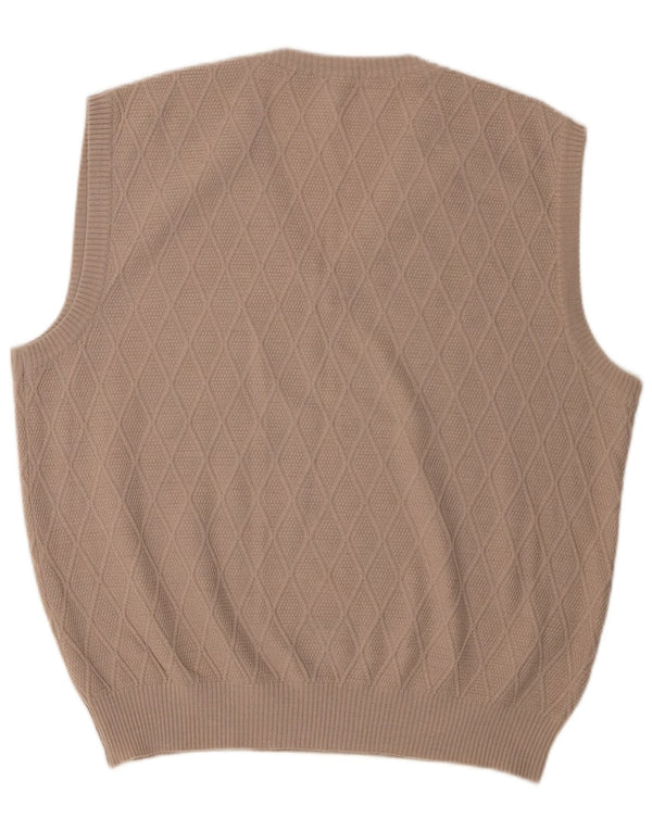 Schoeller Herren Tank Top EU 54 XL Beige Argyle/Diamant Polyacryl