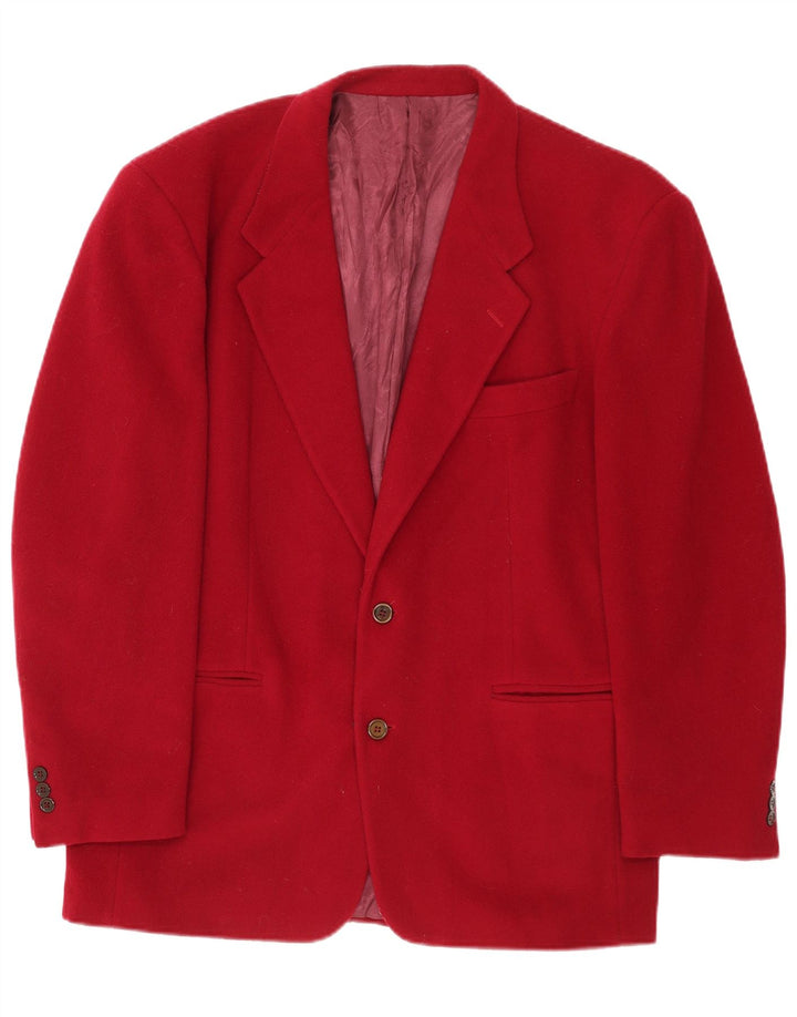Enrico Coveri Herren-Blazer mit 2 Knöpfen, IT 50, große rote Wolle