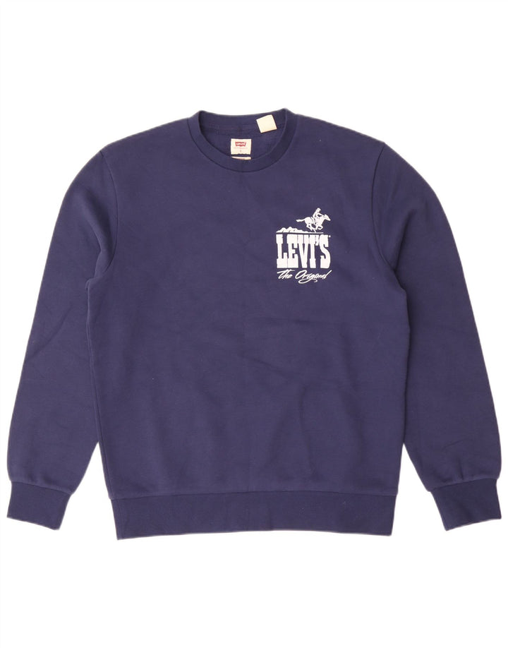 Levi's Herren-Sweatshirt mit grafischer Standard-Passform, Größe S, Marineblau, klassisch