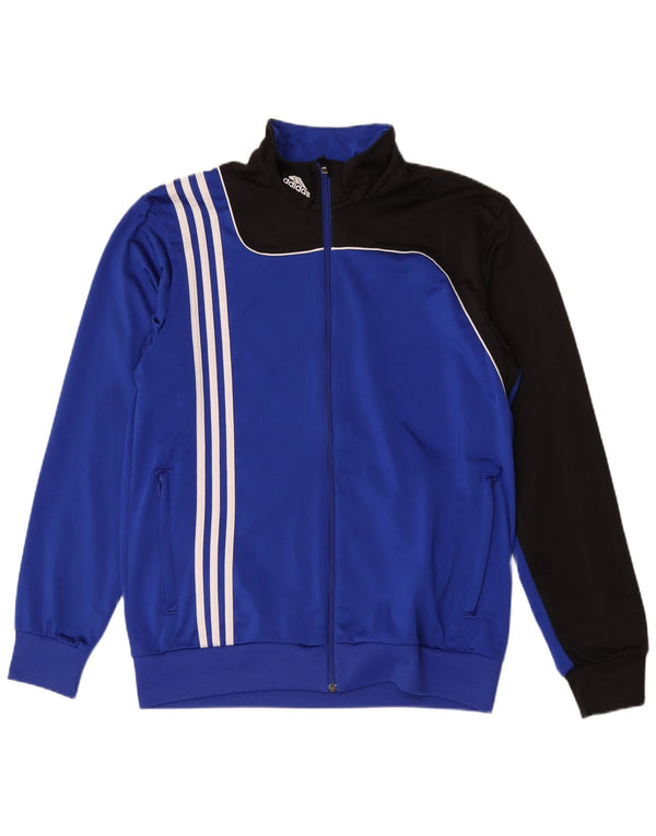 Adidas Mens Tracksuit Top Jacket UK 42/44 Large Blue Colourblock Polyester