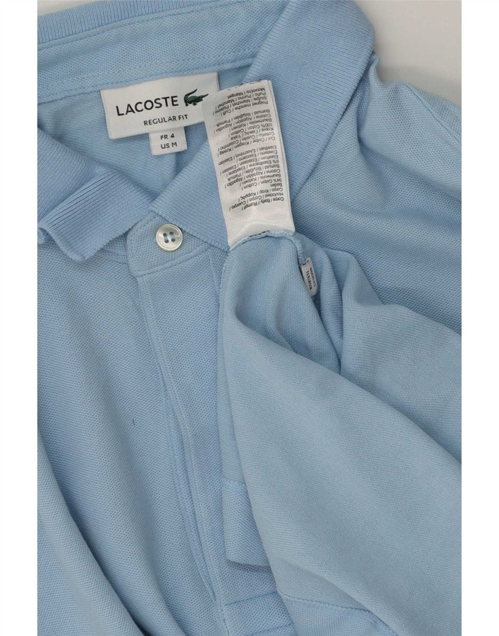 Lacoste Herren-Poloshirt mit normaler Passform, Größe 4, mittelblaue Baumwolle