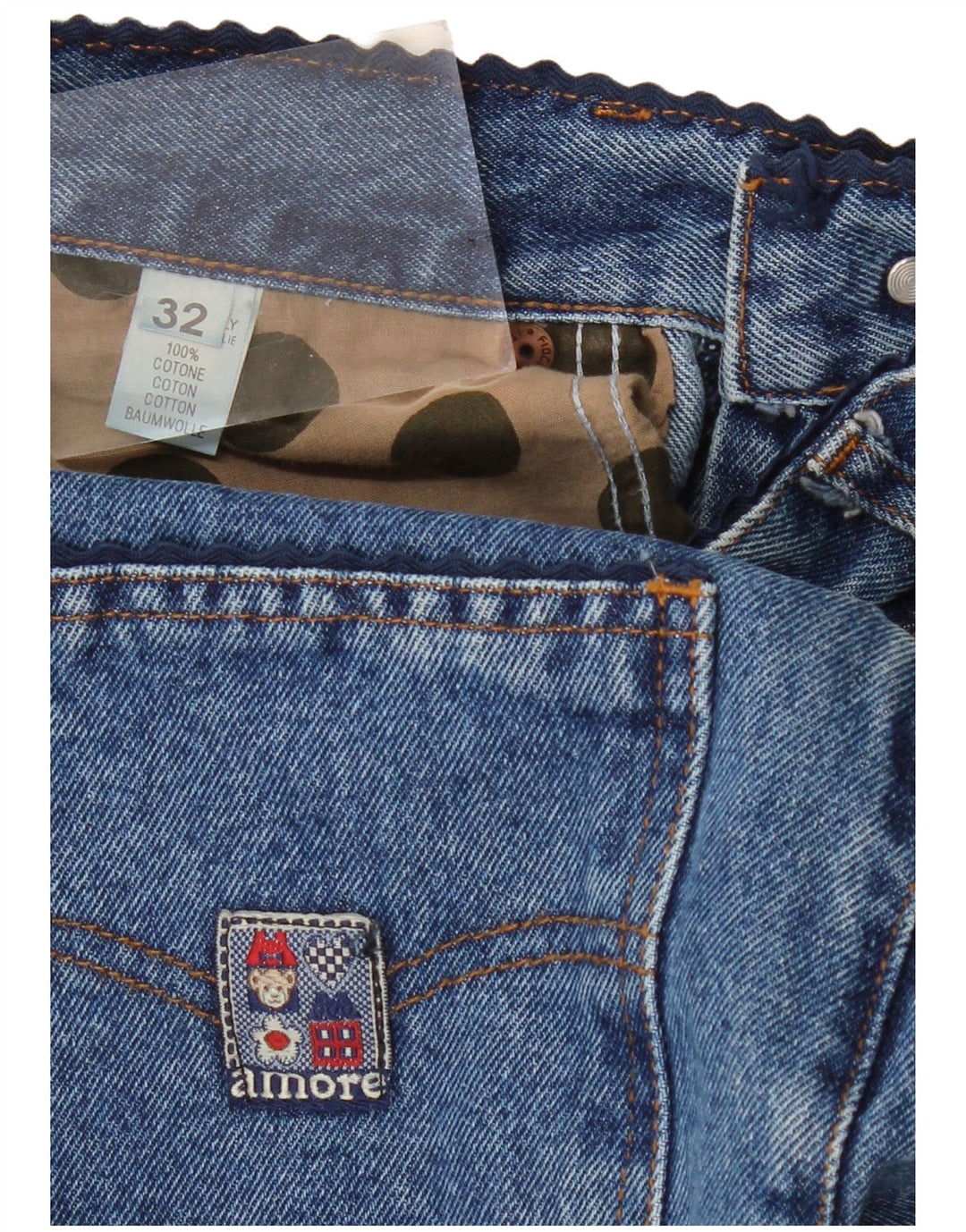 Vintage Damen Tapered High Waist Jeans W32 L30 Blaue Baumwolle