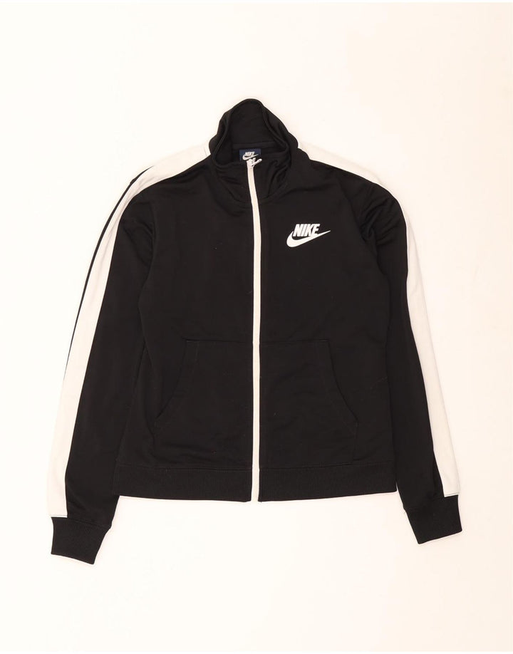 Nike Herren-Trainingsanzugoberteil, XS, schwarzes Farbblock-Polyester
