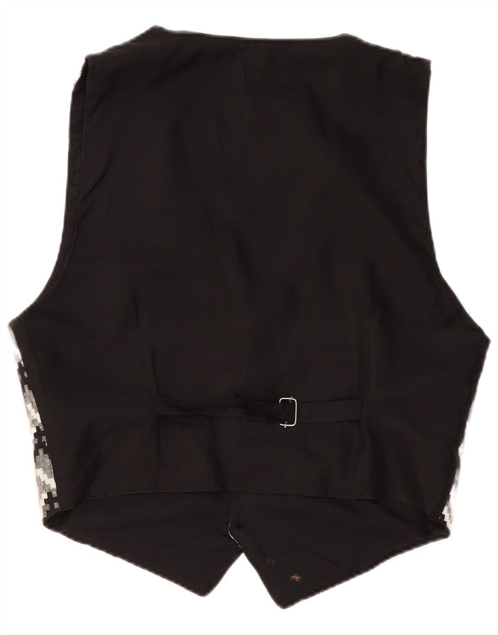 Vintage Herren Weste groß schwarz geometrisch