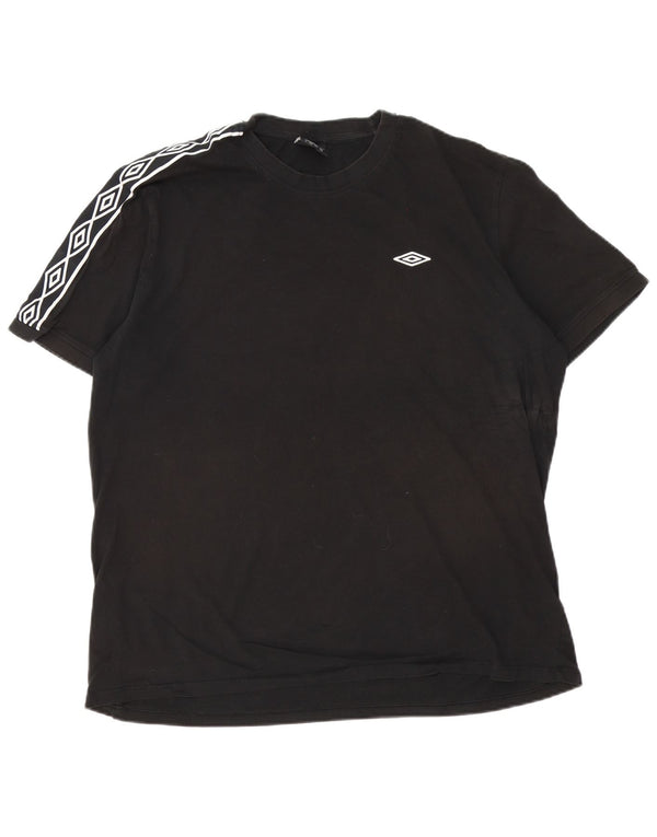 Umbro Herren Grafik T-Shirt Top 2XL Schwarz Geometrisch Baumwolle