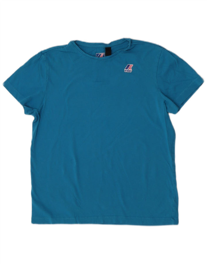 K-Way Damen T-Shirt Top UK 14 Mittelblau