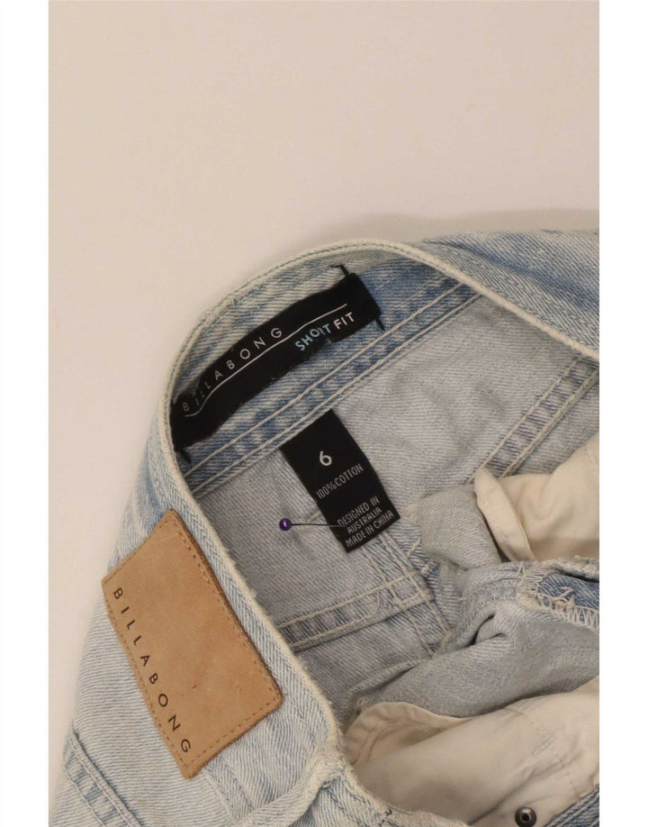 Billabong Damen Distressed Denim Shorts US 6 Medium W30 Blaue Baumwolle