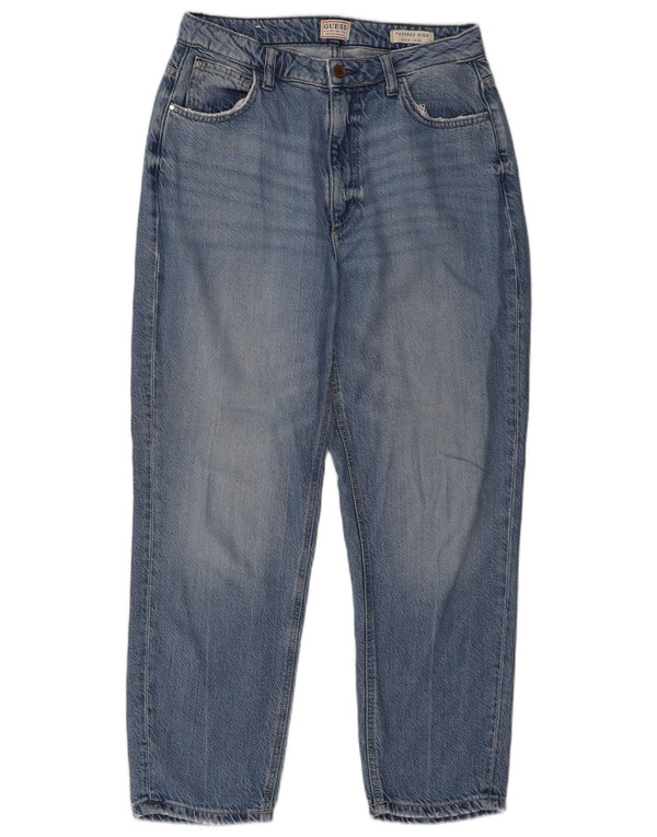 Guess Damen Mom Jean High Waist Tapered Jeans W29 L27 Blau Lyocell