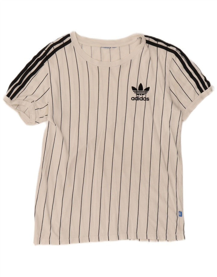 Adidas Herren T-Shirt Top Mittelweiß gestreift