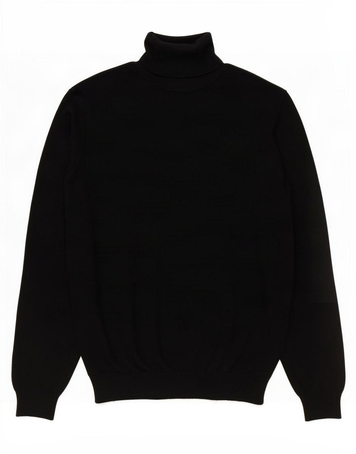 Rollkragenpullover für Herren von Zara, mittelschwarze Viskose