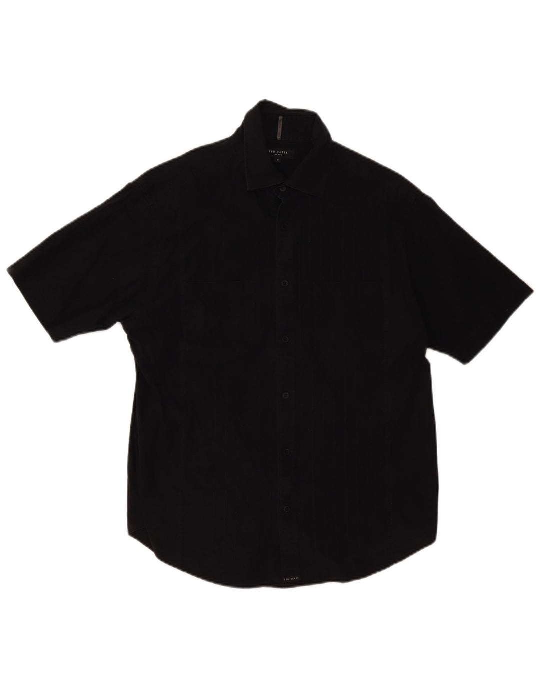 Ted Baker Herren-Kurzarmhemd, Größe 4, groß, schwarze Baumwolle